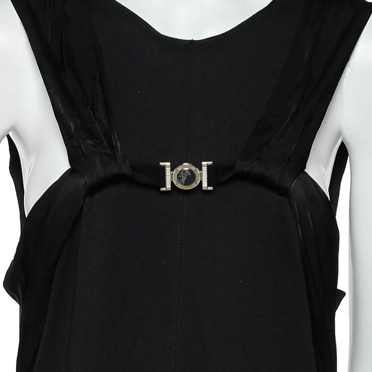 Pre Owned Versace Collection Black Knit Sleeveless Shift Dress M
