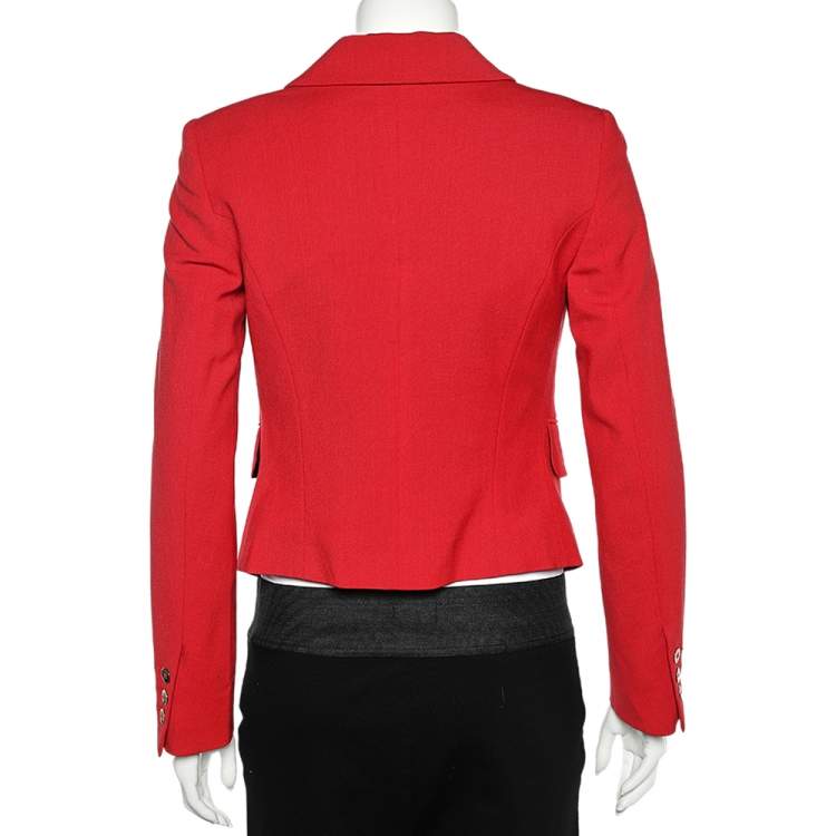 Pre Owned Versace Collection Red Double Breasted Blazer S