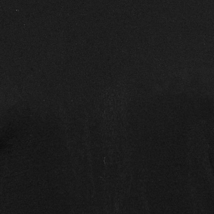 Pre Owned Versace Collection Black Knit Cut Out Detail Stud Embellished Turtle Neck Sweater L