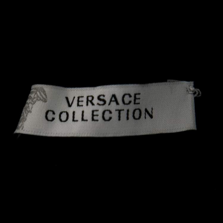 Pre Owned Versace Collection Black Knit Cut Out Detail Stud Embellished Turtle Neck Sweater L