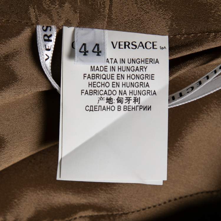 Pre Owned Versace Collection Brown Printed Sleeveless Dress M