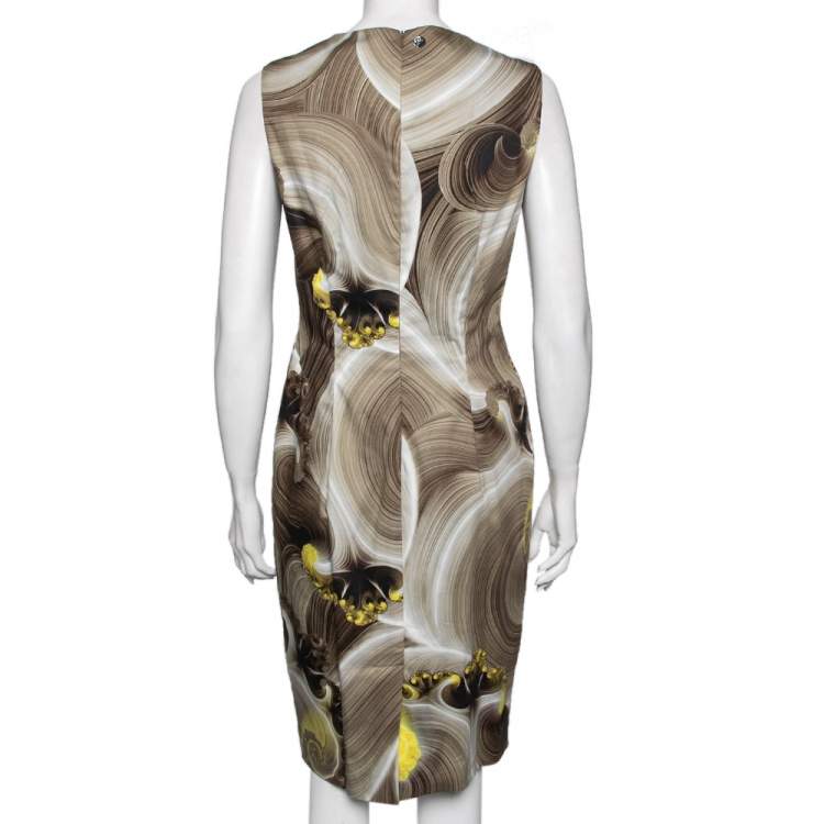Pre Owned Versace Collection Brown Printed Sleeveless Dress M