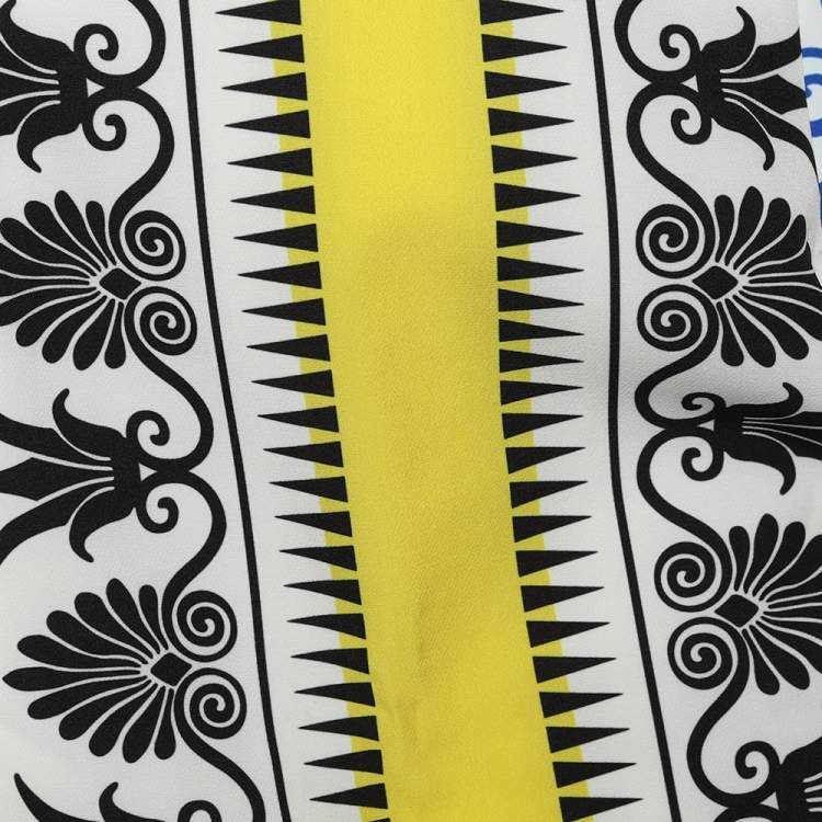 Pre Owned Versace Collection Multicolor Majolica Printed Crepe Pencil Skirt M