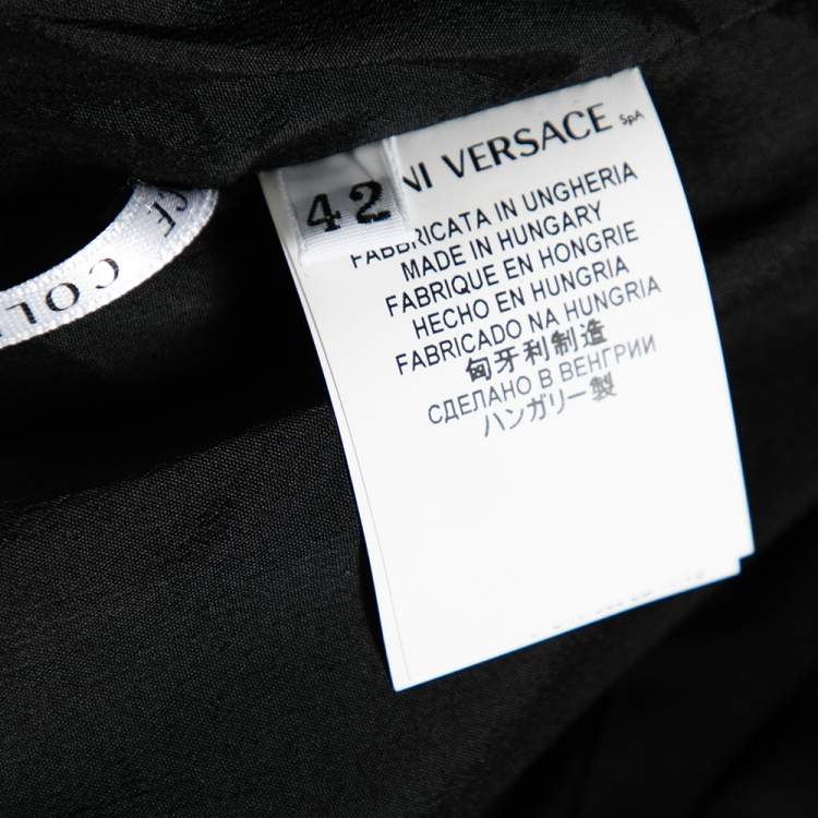Pre Owned Versace Collection Black Satin Sleeveless Short Dress M