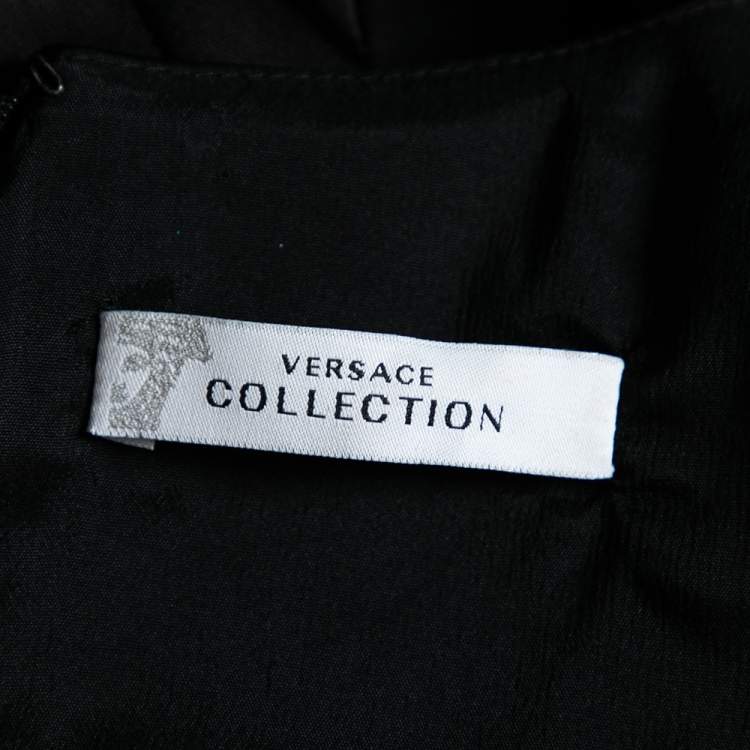 Pre Owned Versace Collection Black Satin Sleeveless Short Dress M