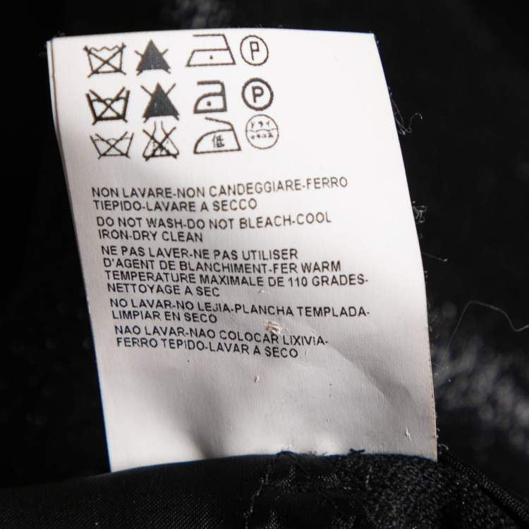 Pre Owned Versace Collection Black Textured Wool Pants S