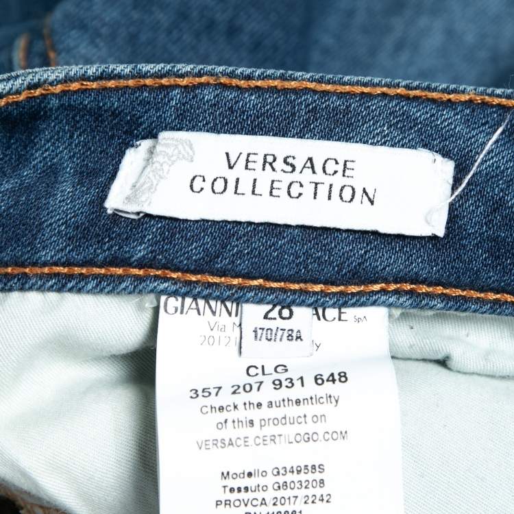 Pre Owned Versace Collection Blue Denim Slim Fit Jeans S