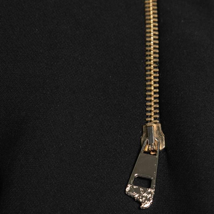 Pre Owned Versace Collection Black Crepe Zip Detail Blazer XS