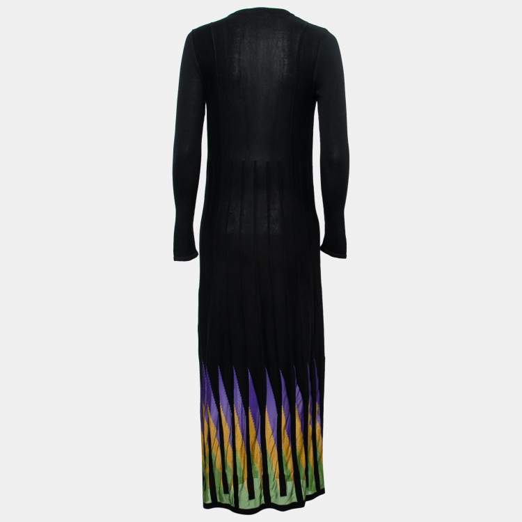 Pre Owned Versace Collection Black Knit Cardigan Dress M