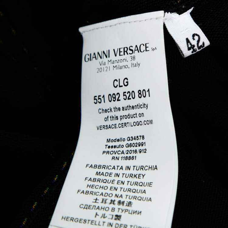 Pre Owned Versace Collection Black Knit Cardigan Dress M