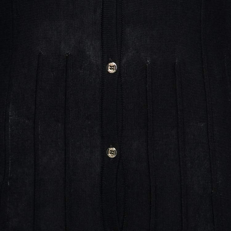 Pre Owned Versace Collection Black Knit Cardigan Dress M