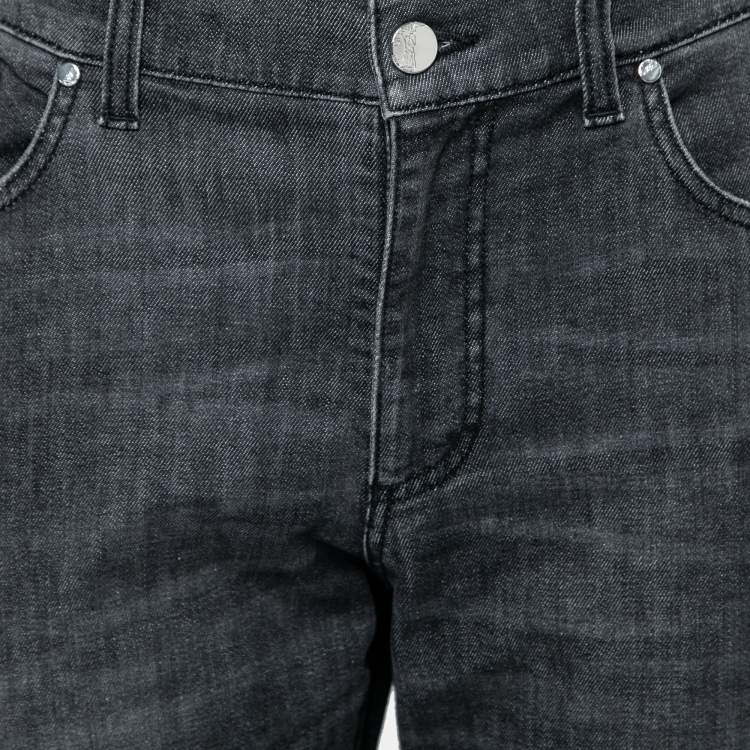 Pre Owned Versace Collection Charcoal Grey Denim Straight Leg Jeans M Waist 32"