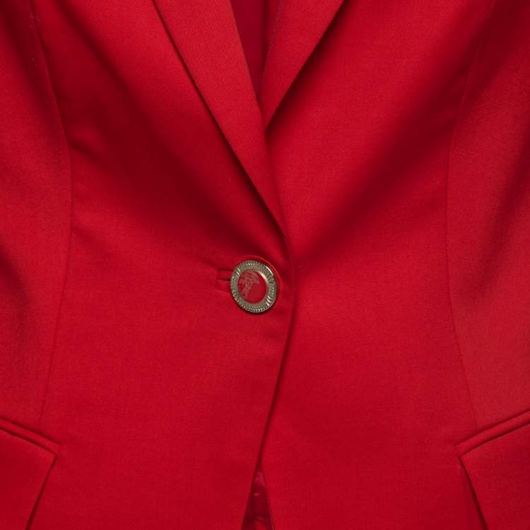 Pre Owned Versace Collection Vintage Red Wool Single-Breasted Blazer M