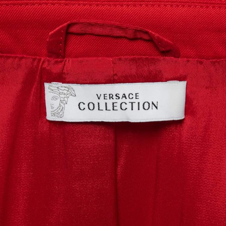 Pre Owned Versace Collection Vintage Red Wool Single-Breasted Blazer M