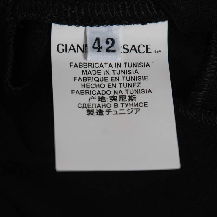Pre Owned Versace Collection Black Draped Knit Bodycon Midi Dress M