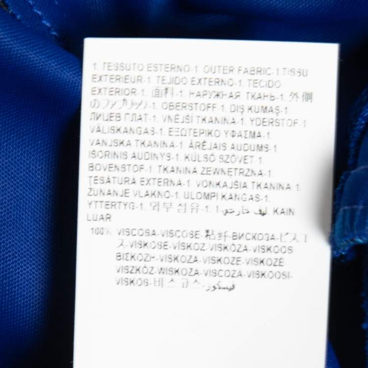 Pre Owned Versace Collection Blue Knit Tie Detail Blouse M