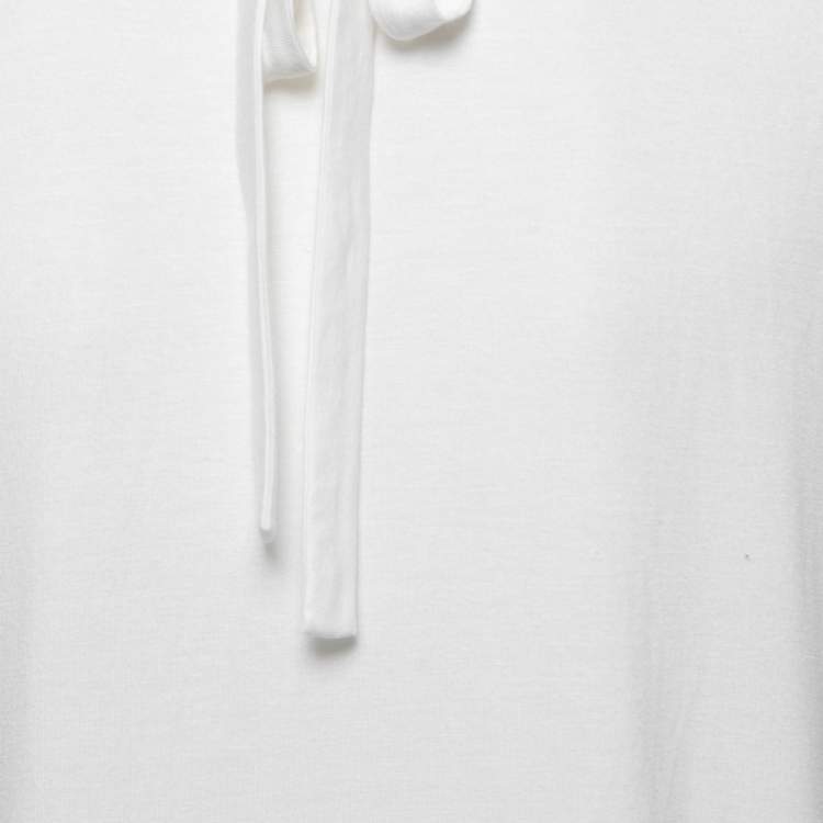 Pre Owned Versace Collection White Embellished & Printed Jersey T-Shirt M
