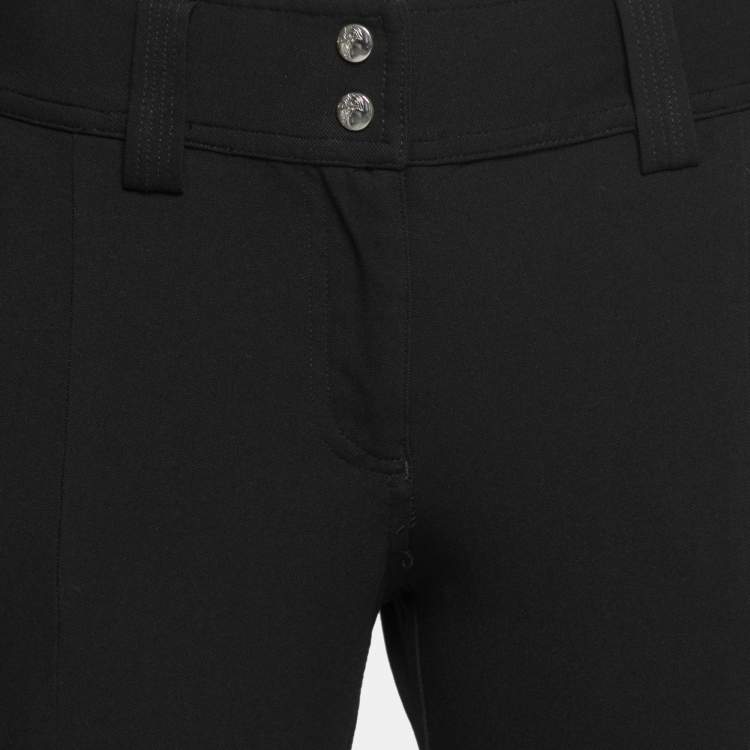 مملوكة مسبقًا Versace Collection Black Stretch Knit Slim Fit Trousers L