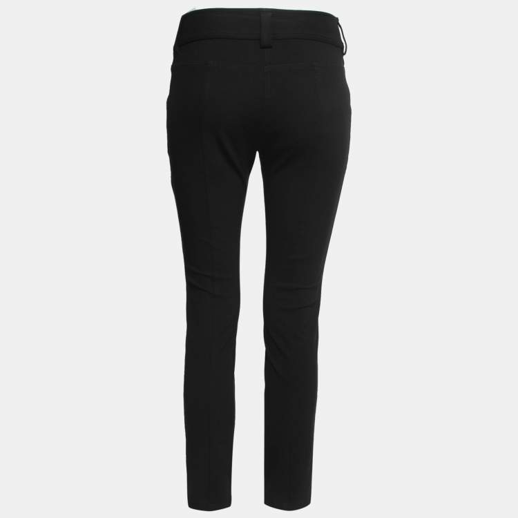 مملوكة مسبقًا Versace Collection Black Stretch Knit Slim Fit Trousers L