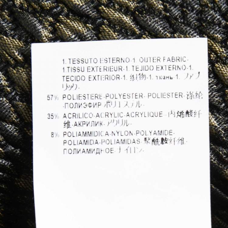 Pre Owned Versace Collection Black and Green Textured Knit Slim Fit Pants M