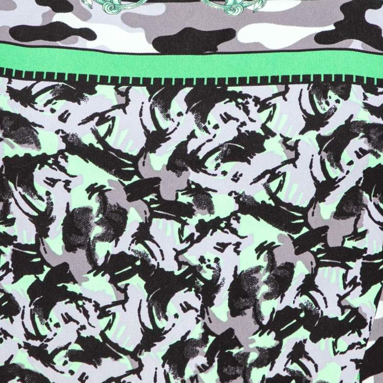 Pre Owned Versace Collection Multicolor Printed Crepe Mini Dress S