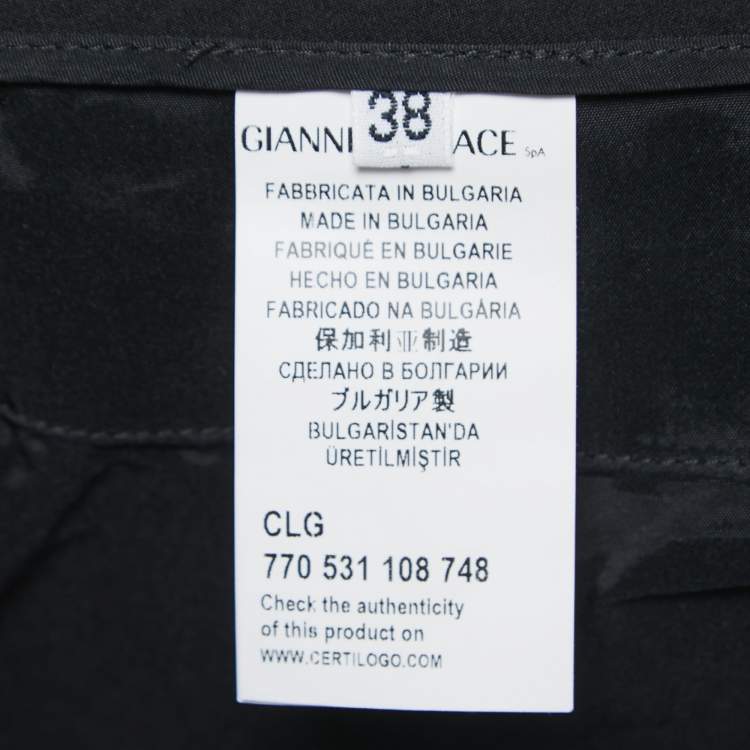 Pre Owned Versace Collection Black Stretch Crepe Front Zip Detail Trousers S