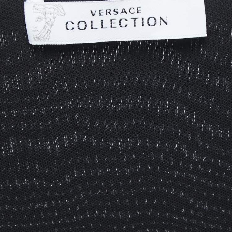 Pre Owned Versace Collection Black Jersey Sleeveless Ruched Mini Dress M