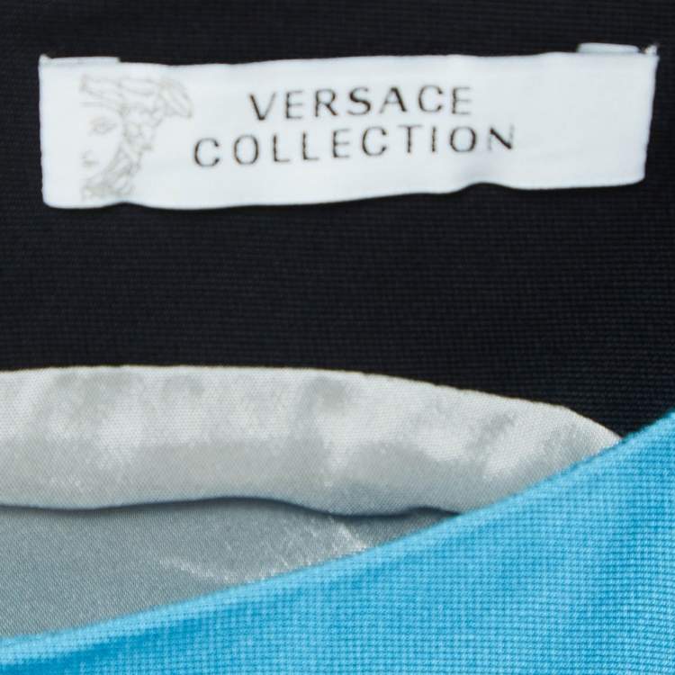 Pre Owned Versace Collection Multicolor Stretch Crepe Sleeveless Sheath Dress S  