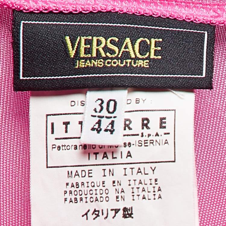 Pre Owned Versace Jeans Couture Pink Jersey Asymmetric Hem Dress M