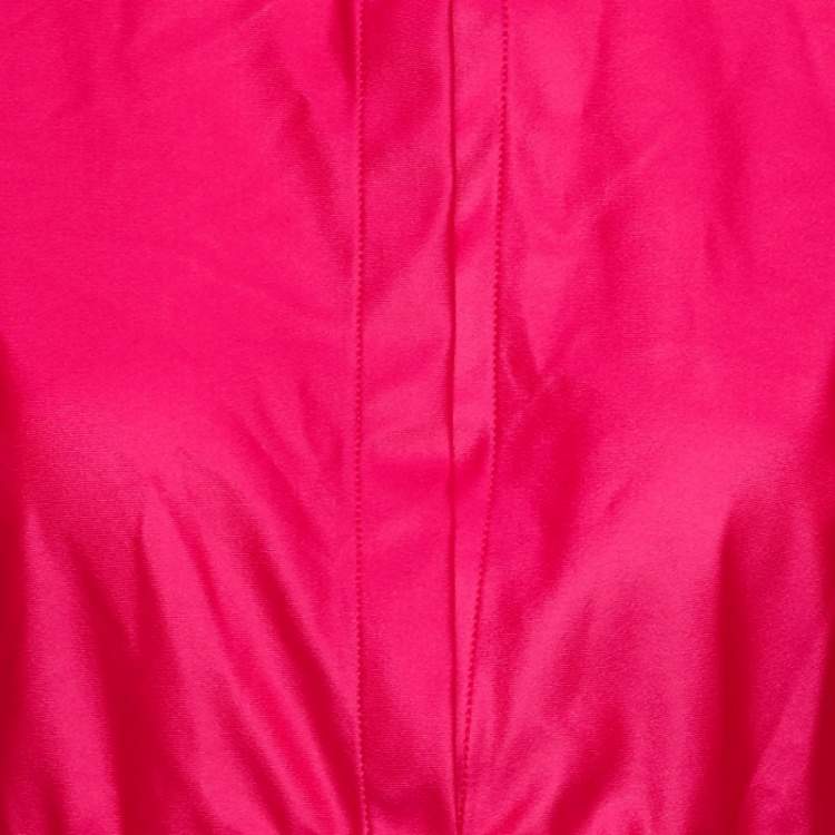 Pre Owned Versace Jeans Couture Pink Stretch Satin Crop Top M