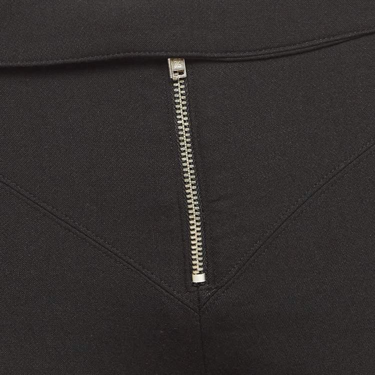 Pre Owned Versace Jeans Couture Black Stretch Crepe Embellished Waist Trousers S