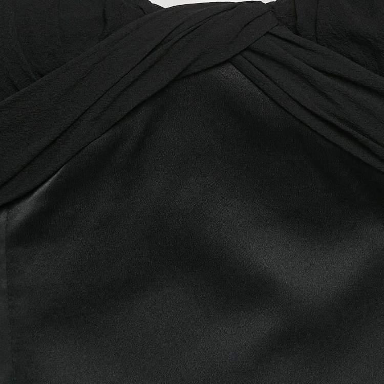 مملوكة مسبقًا Versace Jeans Couture Black Draped Sleeveless Short Dress XXS