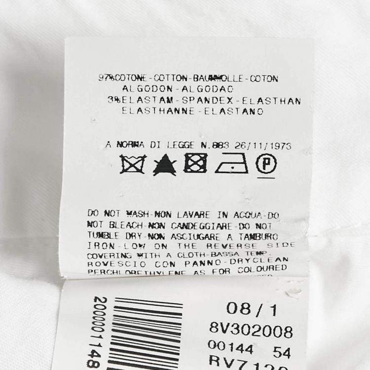 Pre Owned Versace Jeans Couture White Cotton Trousers S