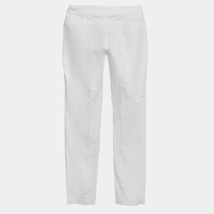 Pre Owned Versace Jeans Couture White Cotton Trousers S