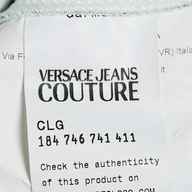 Pre Owned Versace Jeans Couture Green Paisley-Floral Print Jersey Sweatshirt M