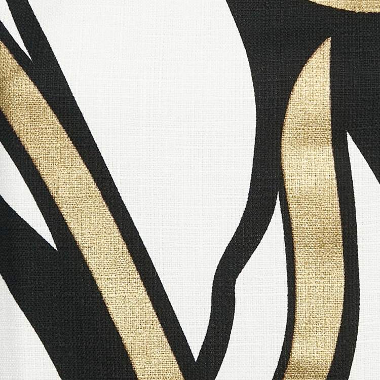 Pre Owned Versace Jeans Couture White Abstract Print Cotton Blend Mini Dress S