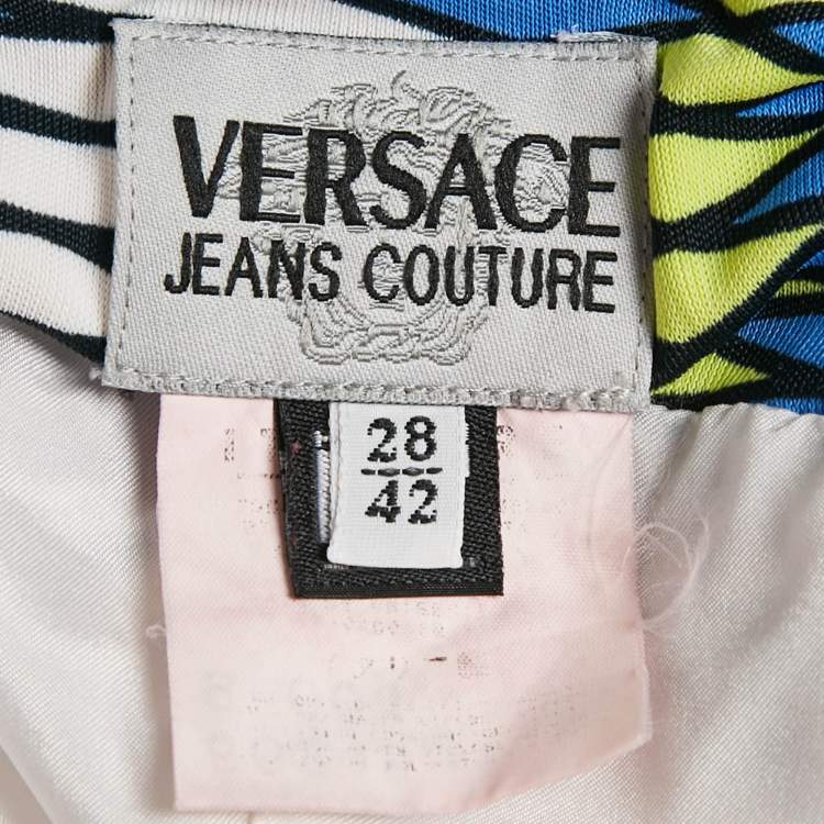 Pre Owned Versace Jeans Couture Multicolor Jersey Halter Neck Mini Dress M