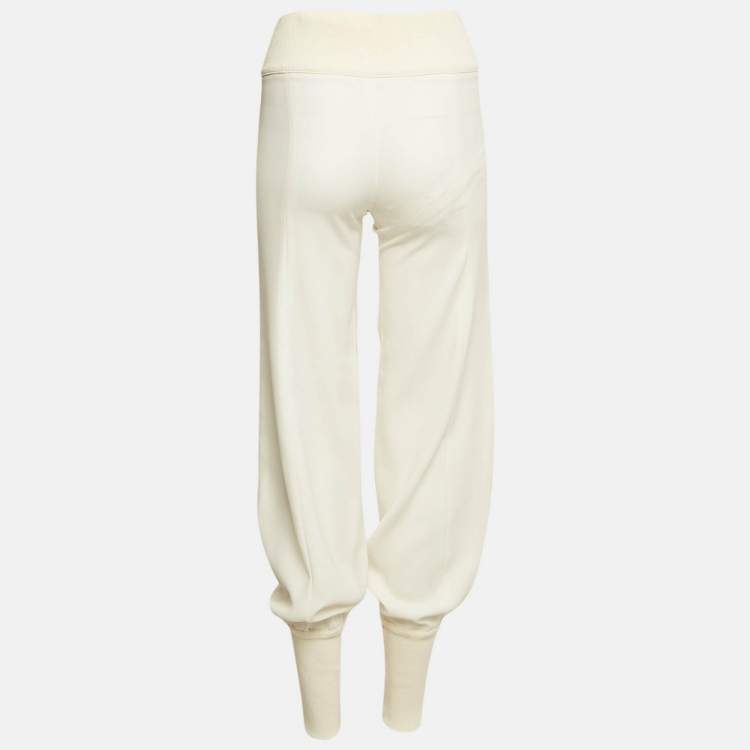 Pre Owned Versace Jeans Couture Chiffon and Rib Knit Trim Joggers S
