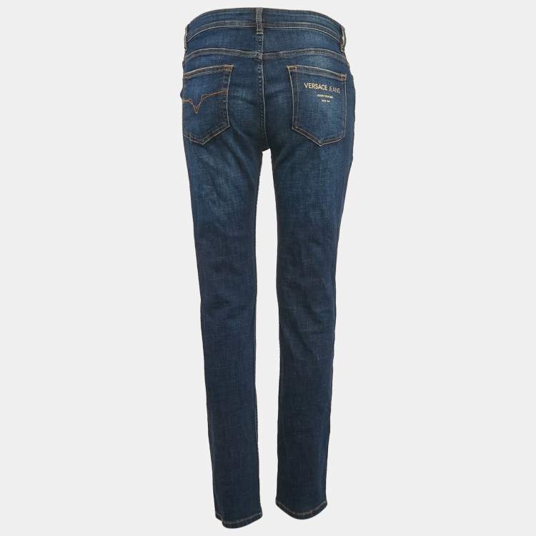 Pre Owned Versace Jeans Blue Washed Denim Jeans M Waist 30"