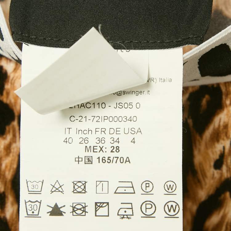 Pre Owned Versace Jeans Couture Brown Leopard Print Jersey Bermuda Shorts S