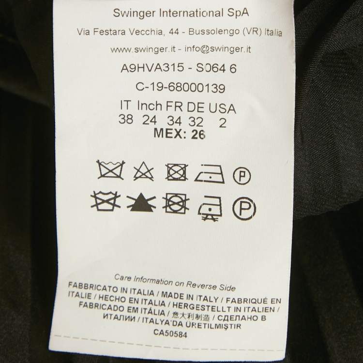 Pre Owned Versace Jeans Couture Black Printed Satin Plisse Mini Skirt S