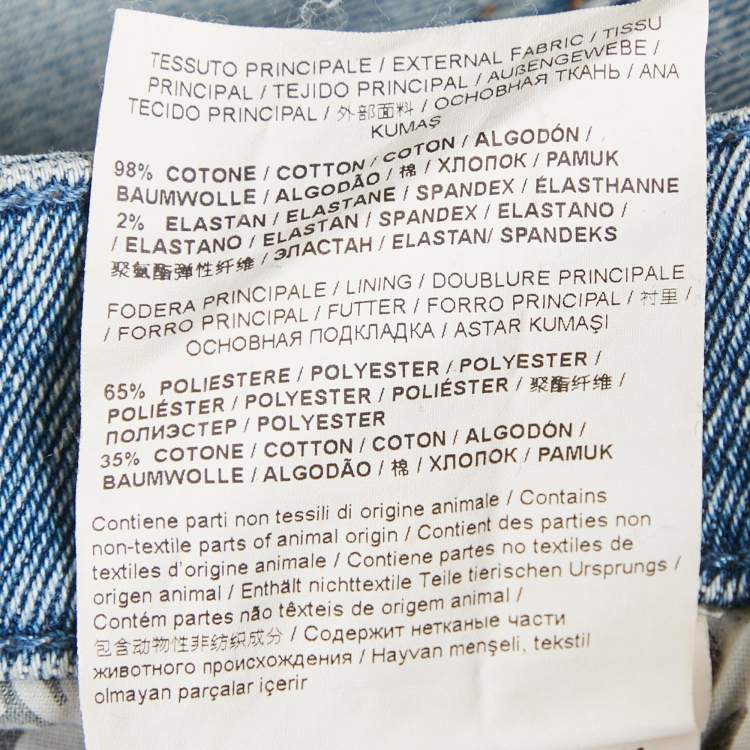Pre Owned Versace Jeans Couture Blue Logo Print Denim Jeans M Waist 28"