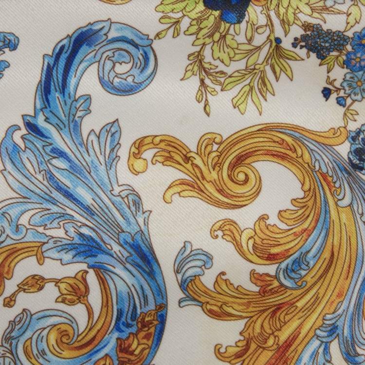 Pre Owned Versace Jeans Couture White Baroque Print Mini Sleeveless Dress S