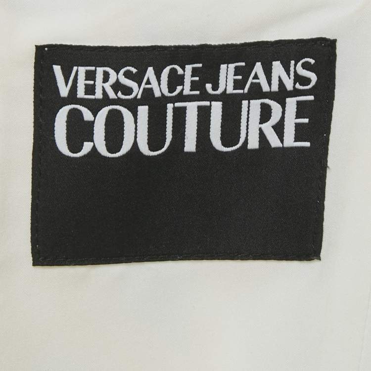 Pre Owned Versace Jeans Couture White Baroque Print Mini Sleeveless Dress S