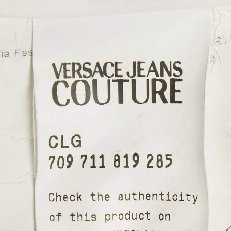 Pre Owned Versace Jeans Couture White Baroque Print Mini Sleeveless Dress S