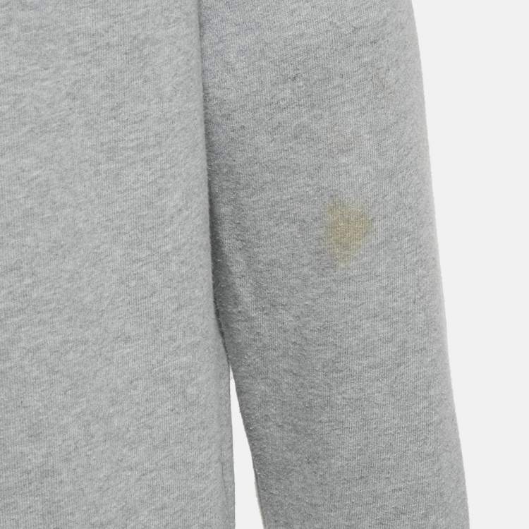 Pre Owned Versace Jeans Couture Grey Logo Applique Cotton Knit Sweatshirt L