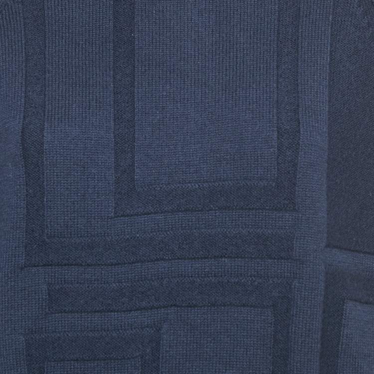 Pre Owned Versace Jeans Couture Navy Blue Wool Turtle Neck Jumper XL 