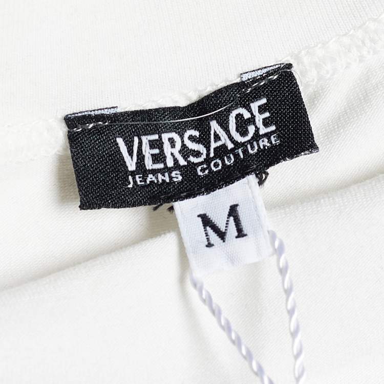 Pre Owned Versace Jeans Couture White Jersey Crown Embroidered T-Shirt M
