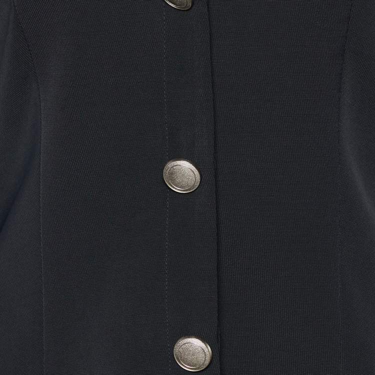 مملوكة مسبقًا Versace Jeans Couture Black Textured Wool Button Front Jacket S