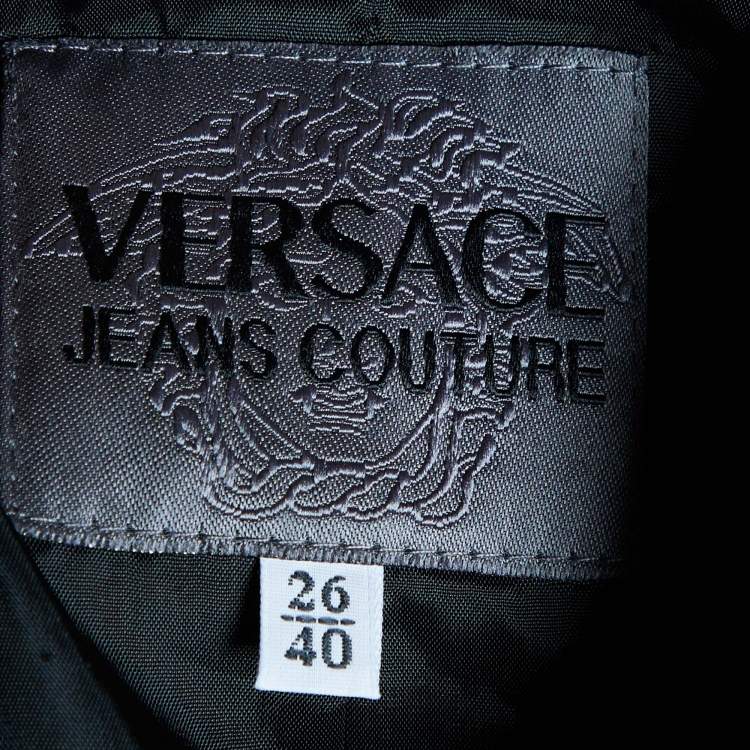 مملوكة مسبقًا Versace Jeans Couture Black Textured Wool Button Front Jacket S